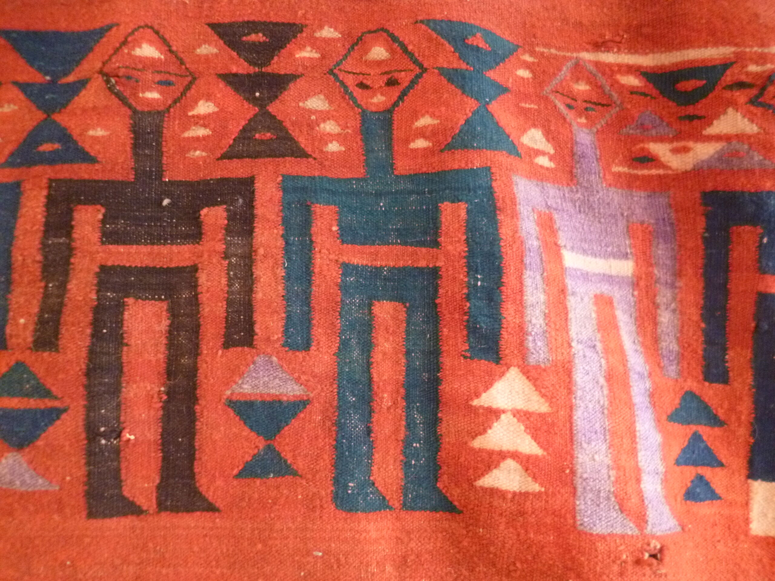 Rare old carpet hanging nomadic Berber kilim, 240 x 190