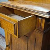 Coat rack - antique oak coat stand - mirror - marble