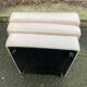 Beige leather pouf, Ikea style