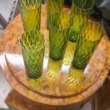 Emerald crystal glass 1970 faceted, very good condition 19x6