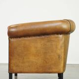 large luxury sheep leather club chair with a unique appearance
