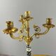 Paire de candélabres en bronze doré et marbre vert, XIXe Siècle
