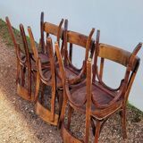 Series of 6 vintage restaurant bistro chairs - 1950s