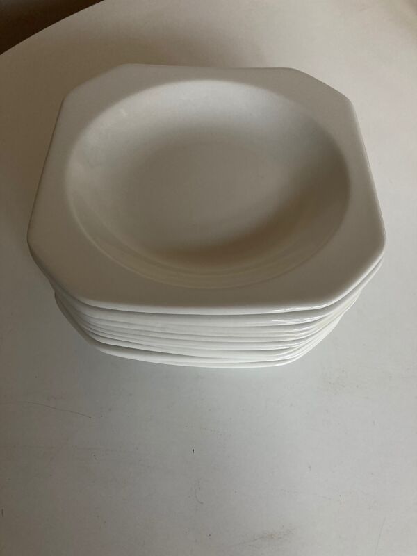 Set de 6 assiettes creuses scandinaves octogonales 1970