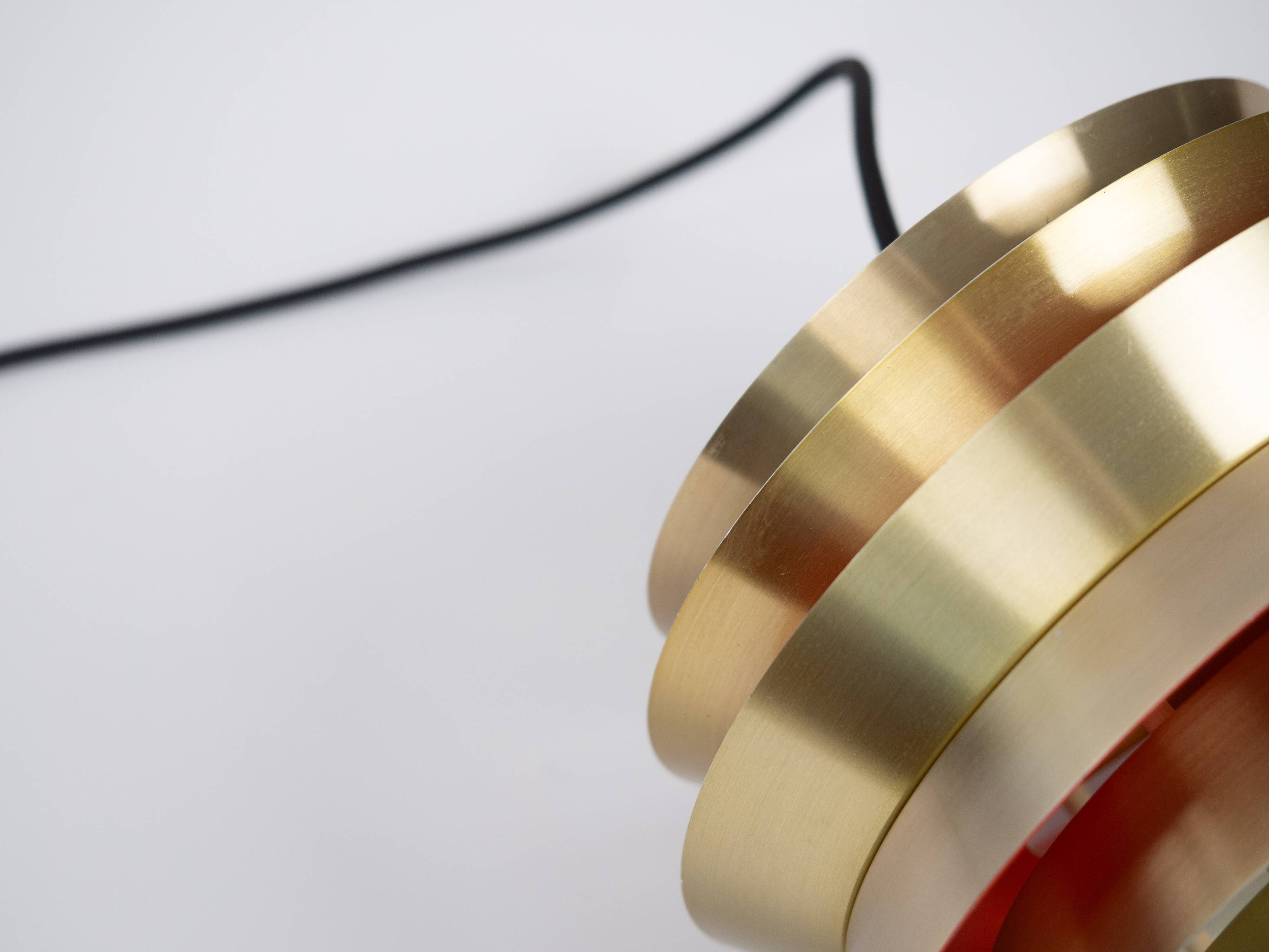 Pair of 2 Swedish vintage pendant lamps Trava by Carl Thore, Granhaga, 1960