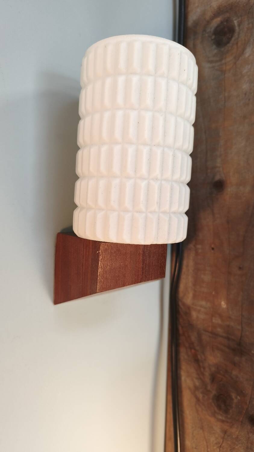 Pair of wall lights by Louis Kalff for Philips - glass and opaline.