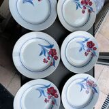 6 porcelain dessert plates from Gien pontoise