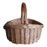 Panier à anse artisanal en osier clair