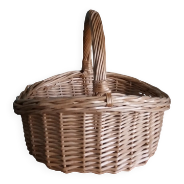 Panier à anse artisanal en osier clair