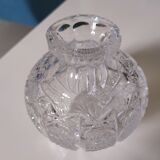 Carved crystal ball vase
