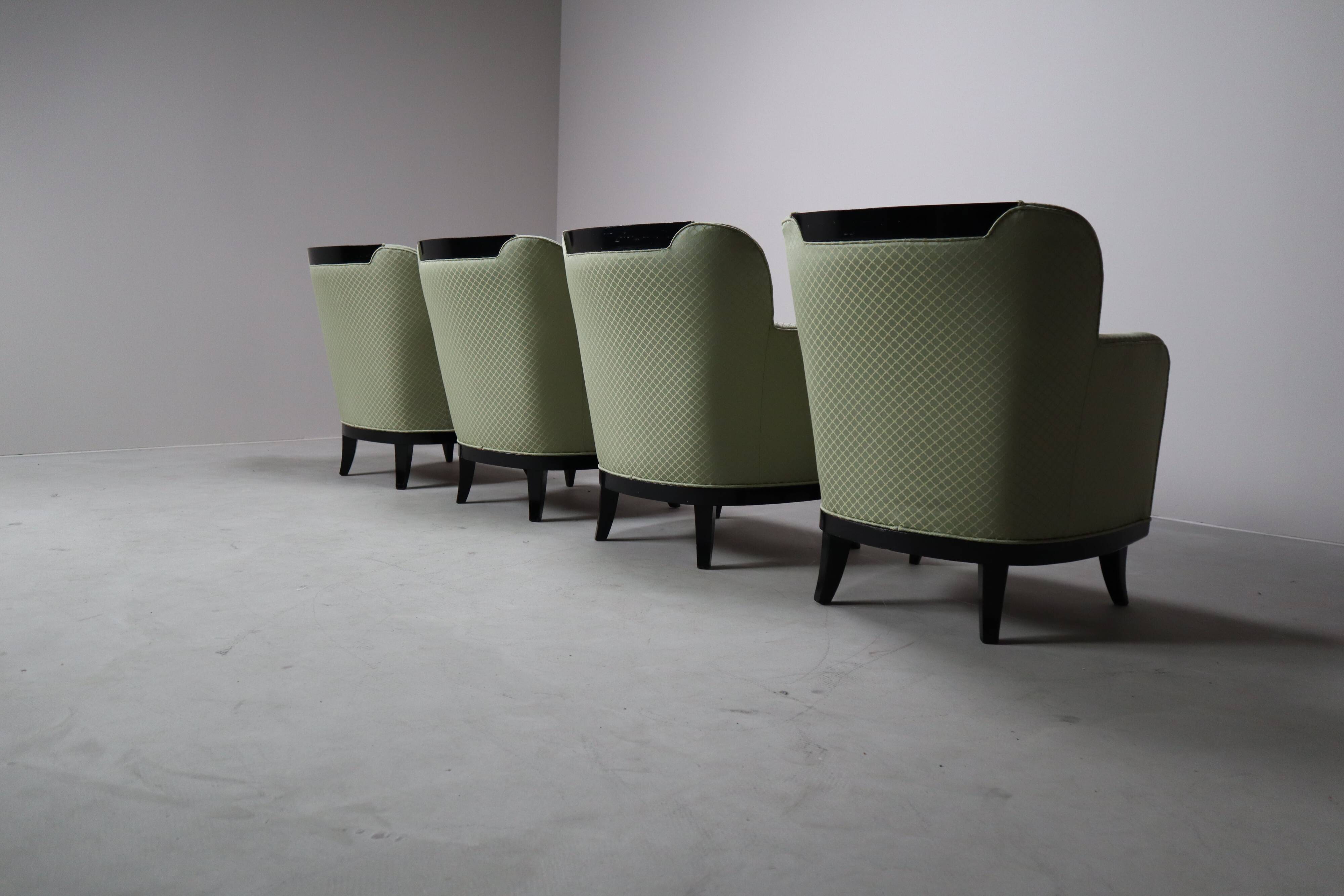 Set of four Art Deco armchairs, 1930-1950