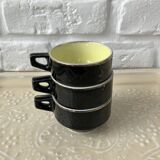 3 cups of black & yellow bistro coffee from Salès, France