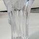 Vintage Multifaceted Crystal Vase, Frosted Draped Bow, col. Opaque white, Evita Crystal, Germany