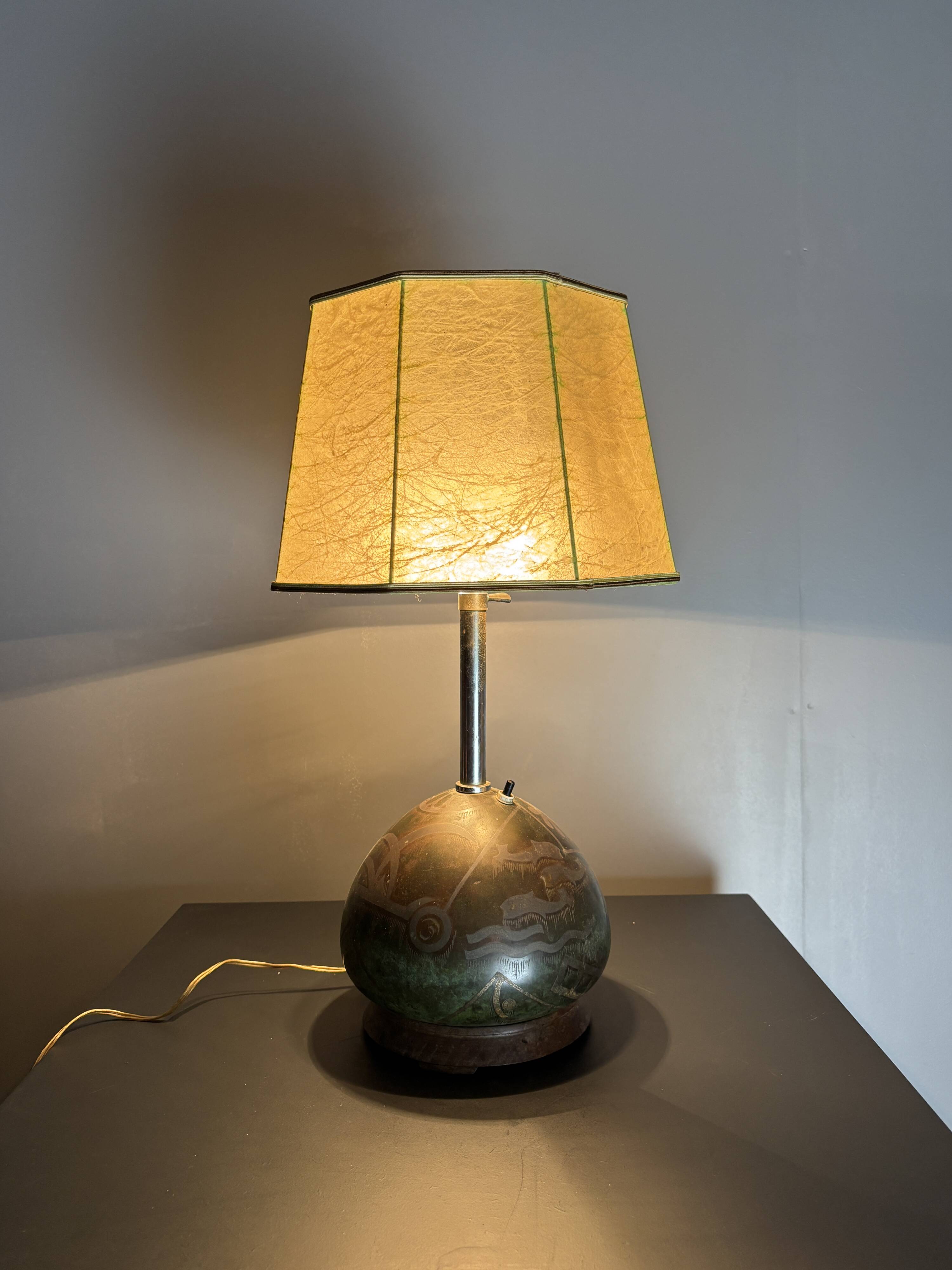 Art deco table lamp by Paul Haustein for WMF Ikora, Congo series, 1920s