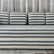 Vintage green and white striped sofa bed