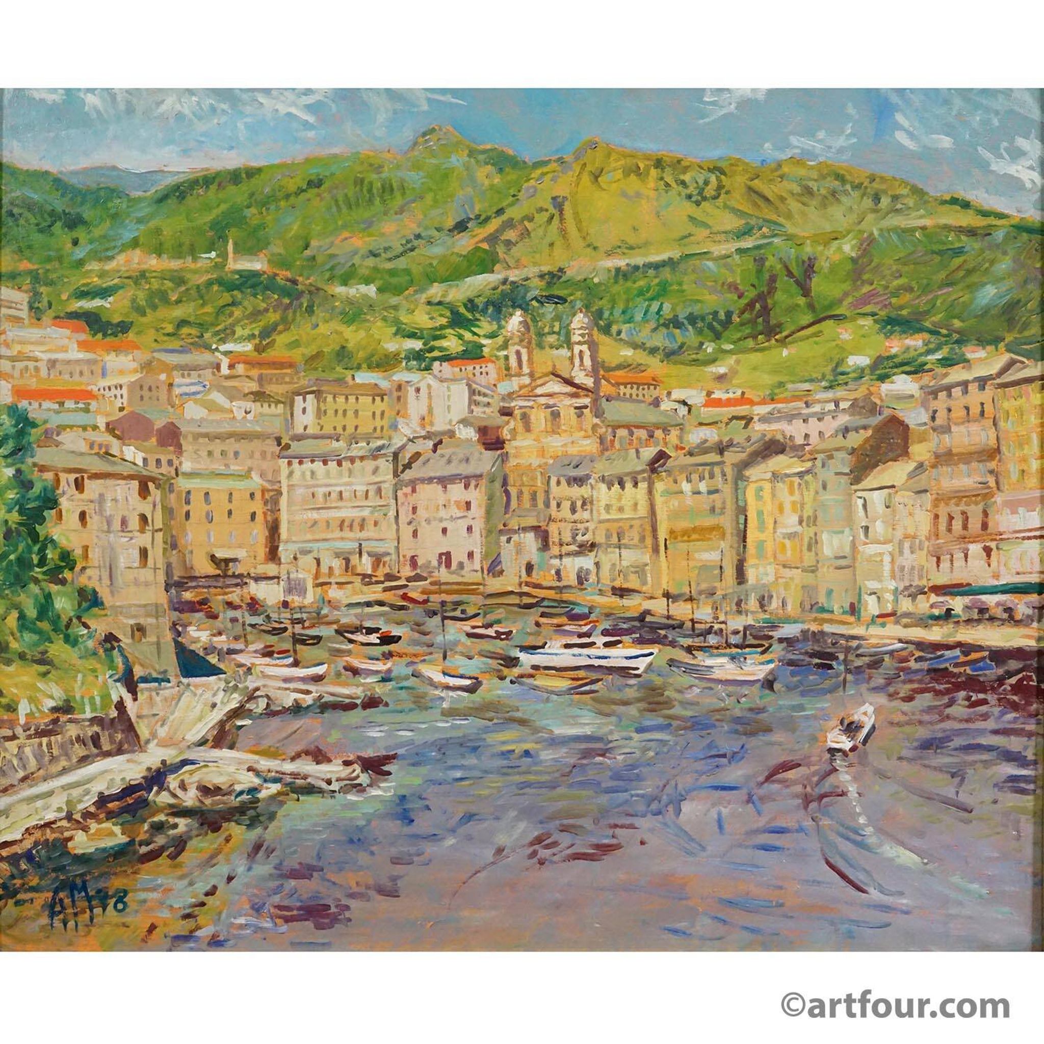 Oil painting by Alexander Michael – Bastia, Corsica, 1978