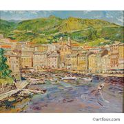 Oil painting by Alexander Michael – Bastia, Corsica, 1978