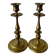 Pair of vintage solid brass chandeliers