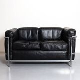 LC2 Two-Seater Sofa in Leather by Le Corbusier & Pierre Jeanneret