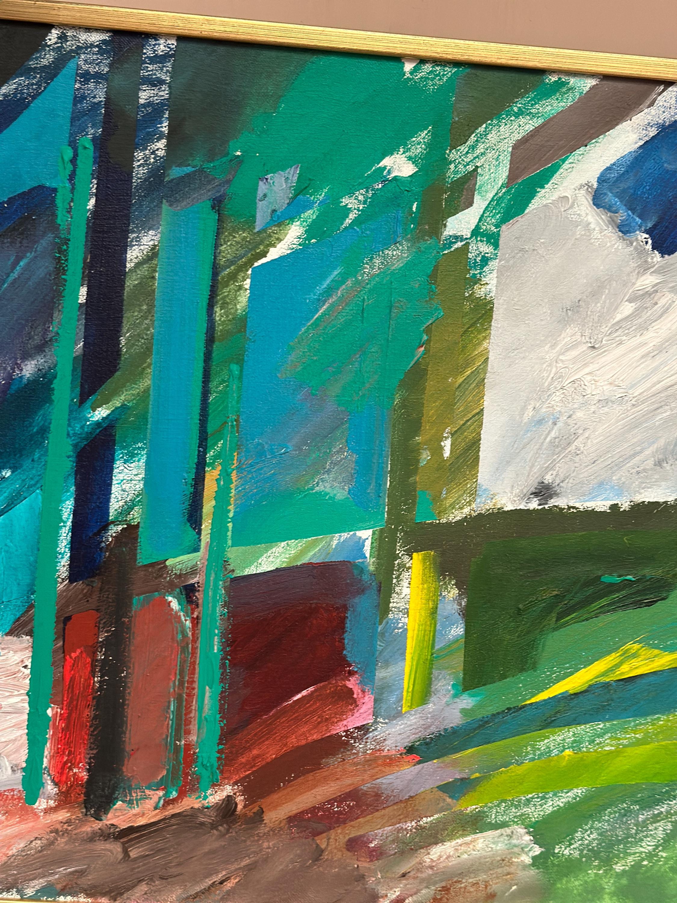 Huile sur toile suédoise – Motif abstrait par Carl Köhler