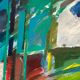 Huile sur toile suédoise – Motif abstrait par Carl Köhler