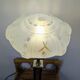 Lampe de table Art Déco pied Monteuse N°25 et verre opalin
