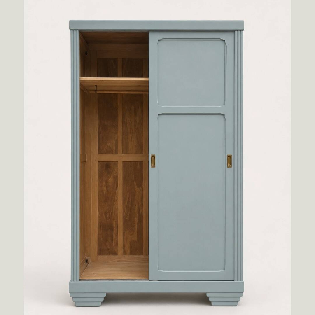 Parisian Art Deco wardrobe with sliding doors.