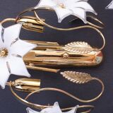 Lot de 2 appliques murales Murano Fleurs Blanches, 1970s