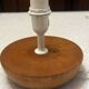 Petite lampe de table en bois massif tourné – années 80