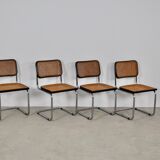 Set of 4 black dinning chairs B32 by Marcel Breuer