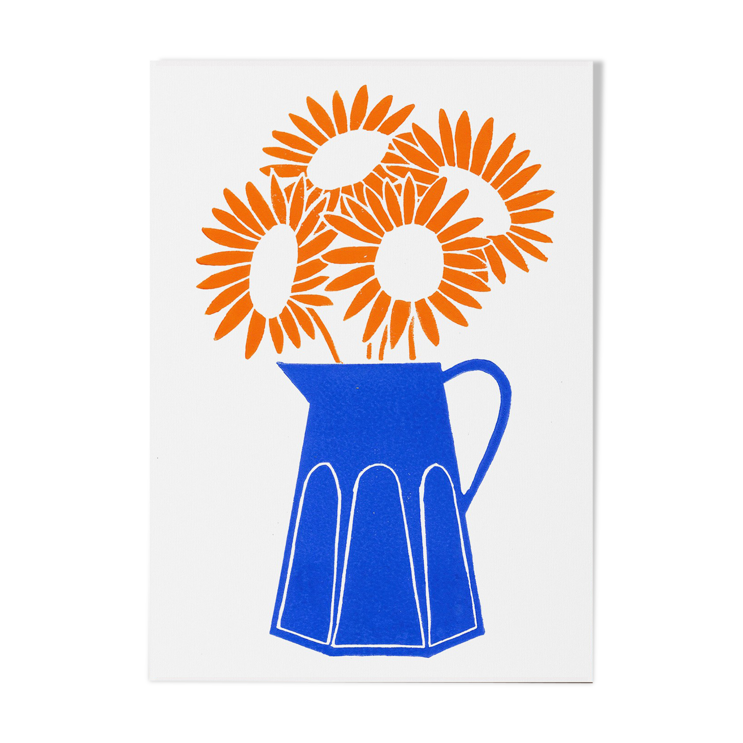 Sunflowers 21 - Linocut