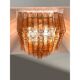Luxury Italian Amber-Rosè “Squared” Murano Glass Squared Flush Mount