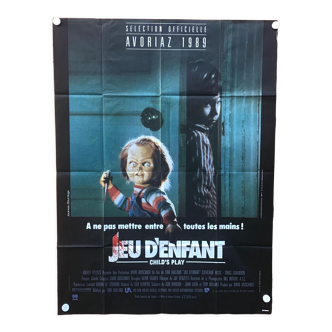 Affiche originale vintage Jeu d’Enfant Child’s play avec Chucky. 1989, 160x120cm