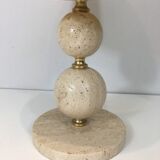 Travertine and brass lamp