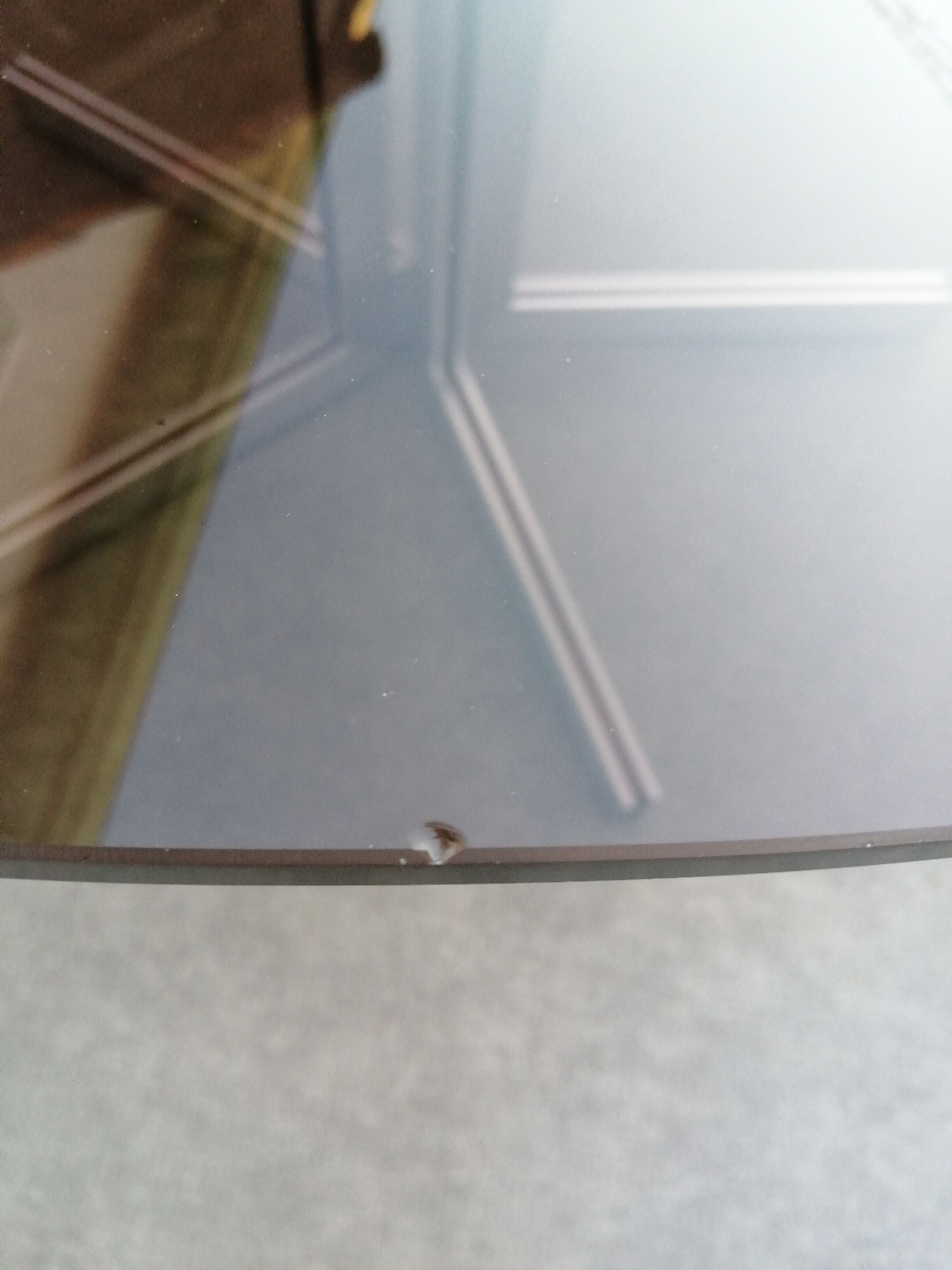 Round table, smoked glass in Rosewood and Aluminium by Claude Gaillard for Ligne Roset, 1970
