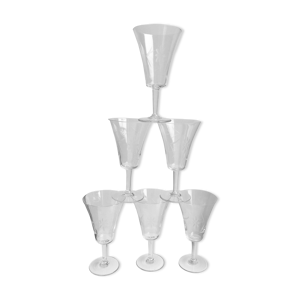 Lot de 6 verres à vin, - eau