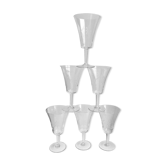 Lot de 6 verres à vin, eau en cristal gravé années 50-60