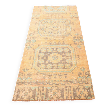 Tapis vintage jaune moutarde neutre pour chambre, 75x170 cm