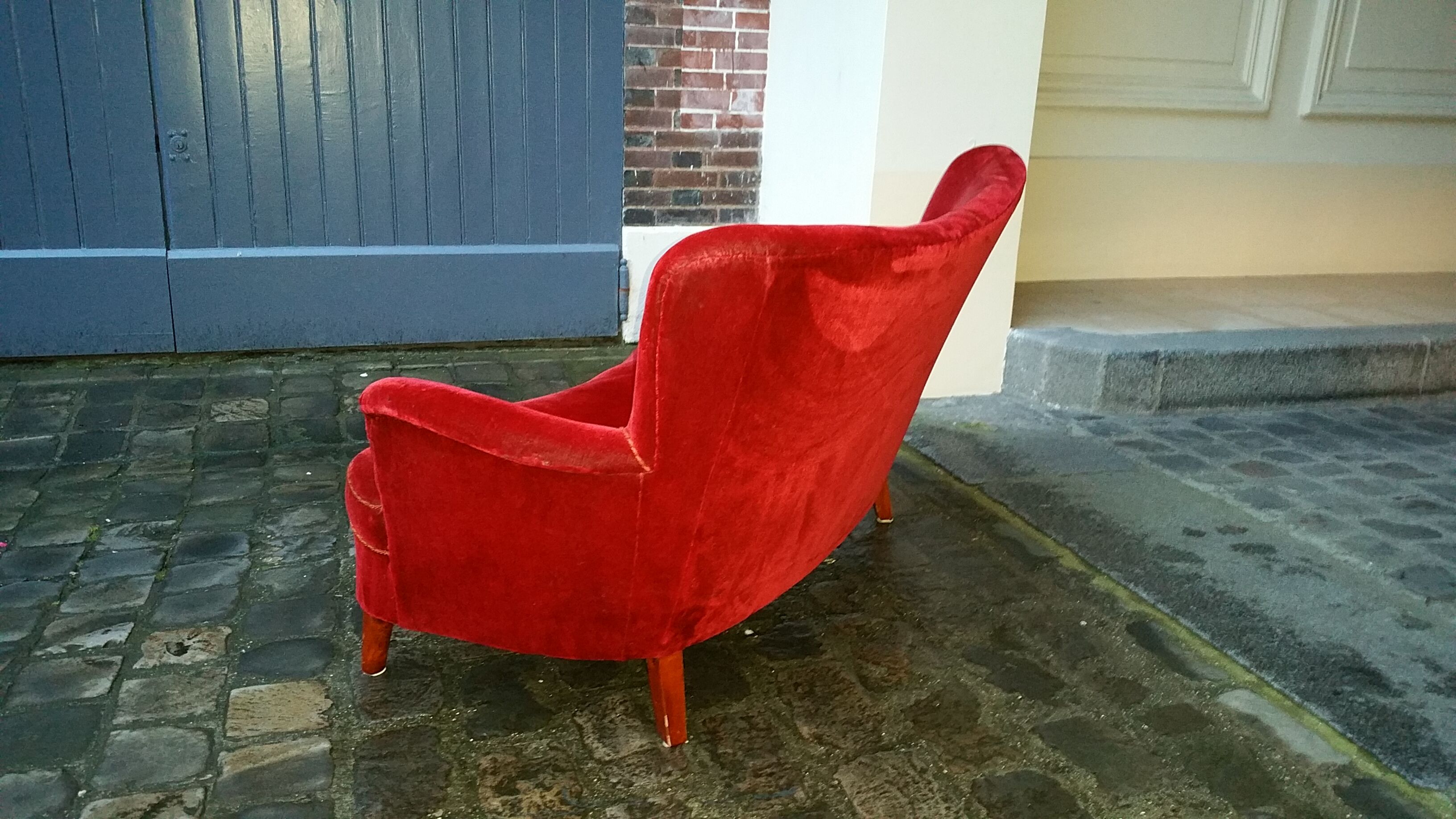 Vintage sofa Swedish year 40/50 wing arc curved Carl Malmsten