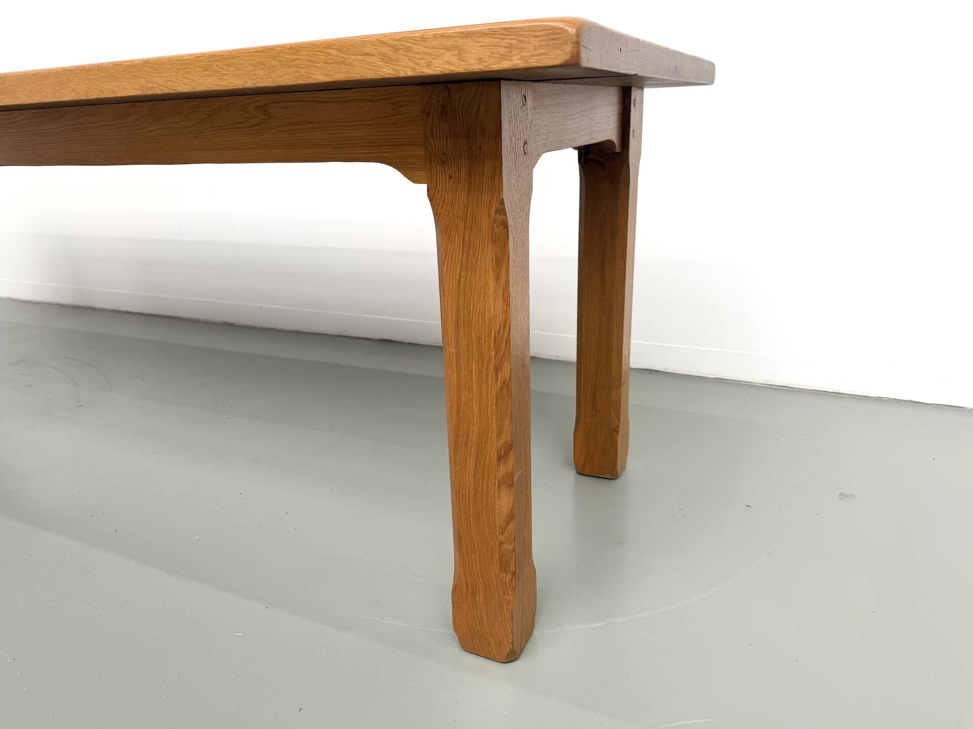 XL brutalist dining table in solid oak