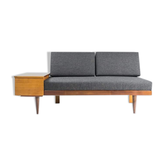 Daybed sofa in teak and anthracite fabric design Ingmar Relling for Ekornes, Norway 1960s
