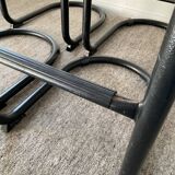 Series of 6 tubular and leatherette stools, 70s- 80s