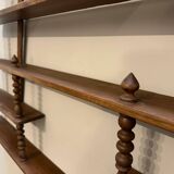 Turned wood bar wall shelf