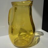Vintage yellow glass pitcher H20.5