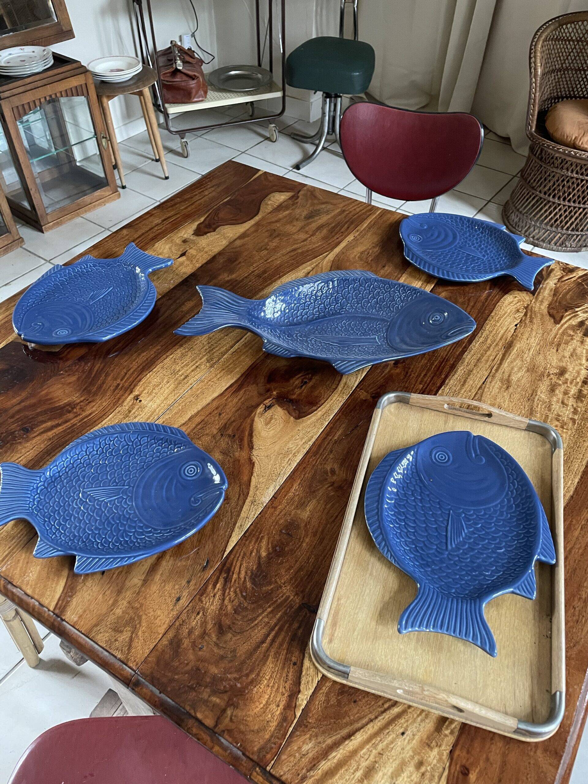 Shallow ceramic fish dish