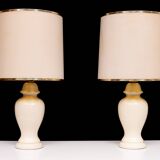 Herda set Ceramic table lamps matching Shade 1970s