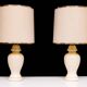 Ensemble Herda Lampes de table en céramique assorties à l'abat-jour des années 1970