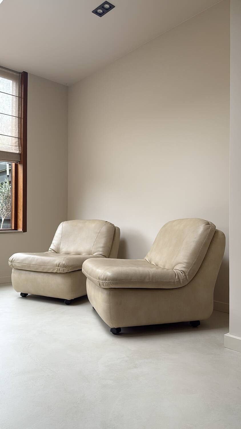 Set of two imitation leather armchairs by Jo Otterpohl for COR