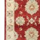 Red Gold Wool Rug, Handmade Floral Oriental Carpet 121x77cm Bedroom Decor