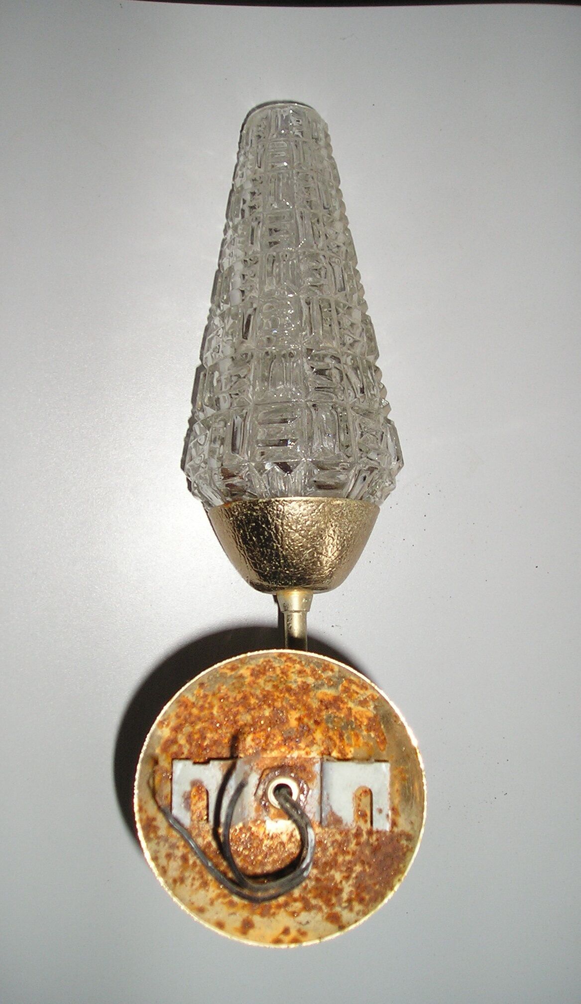 Gold metal wall and glass 1970